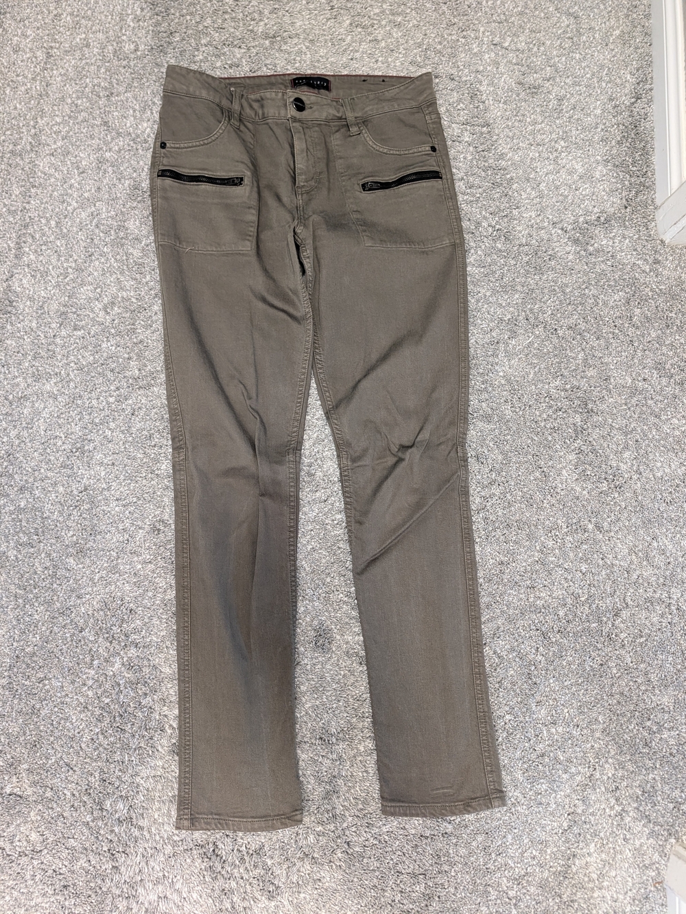 Women's Sanctuary Olive Green Slim Fit Pants with Zip Pocket
